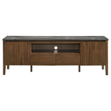 Bradley 63" SmartTop TV Stand with 2 Doors & 2 Drawers - Mid-Century Smokey Grey and Dark Brown – view 2