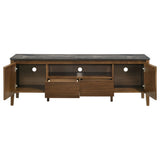 Bradley 63" SmartTop TV Stand with 2 Doors & 2 Drawers - Mid-Century Smokey Grey and Dark Brown – view 3