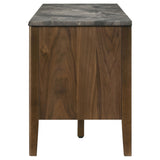 Bradley 63" SmartTop TV Stand with 2 Doors & 2 Drawers - Mid-Century Smokey Grey and Dark Brown – view 5