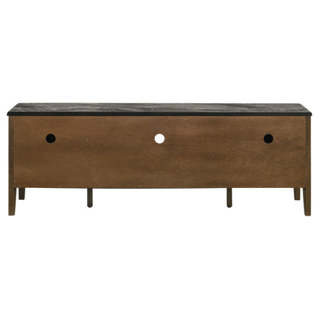 Bradley 63" SmartTop TV Stand with 2 Doors & 2 Drawers - Mid-Century Smokey Grey and Dark Brown – view 7