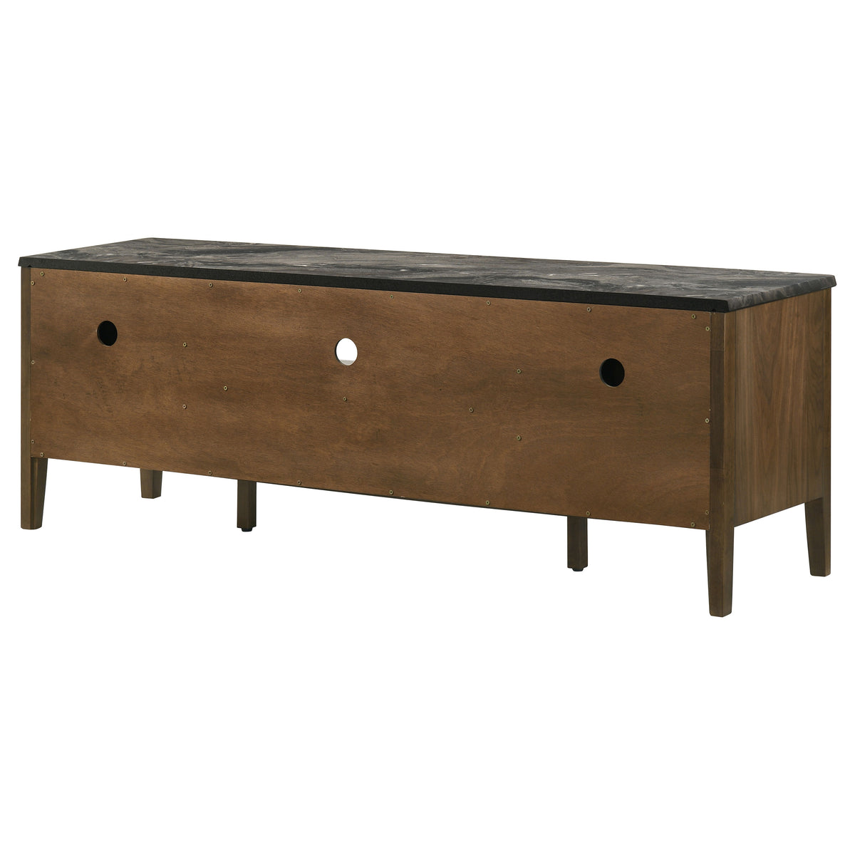 Bradley 63" SmartTop TV Stand with 2 Doors & 2 Drawers - Mid-Century Smokey Grey and Dark Brown – view 8