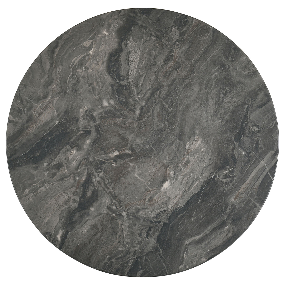 Bradley Round SmartTop Coffee Table & End Table Sets - Mid-Century Smokey Grey with Dark Brown Base – view 7
