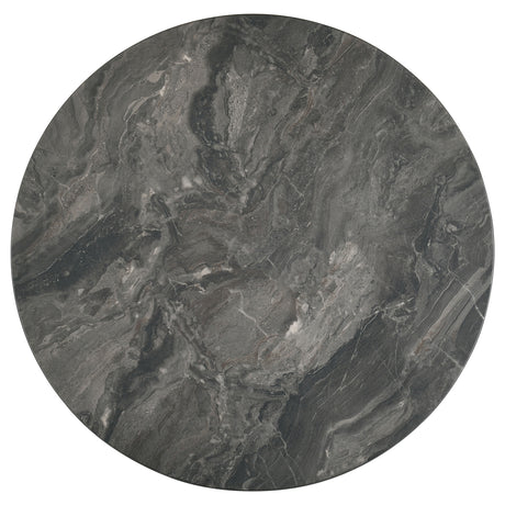 Bradley Round SmartTop Coffee Table & End Table Sets - Mid-Century Smokey Grey with Dark Brown Base – view 7