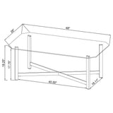 Cronin Glass Top Coffee & End Tables - Contemporary Chrome Frame with Cross Bracing – view 9