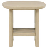 Kailani Coastal Coffee Table, End Table, Sofa Table & 79" Cane TV Stand - Beige Oak – view 16