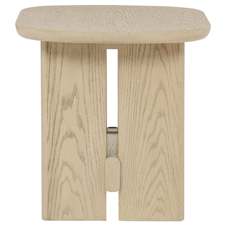 Kailani Coastal Coffee Table, End Table, Sofa Table & 79" Cane TV Stand - Beige Oak – view 18