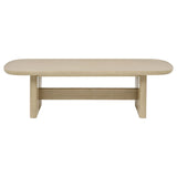 Kailani Coastal Coffee Table, End Table, Sofa Table & 79" Cane TV Stand - Beige Oak – view 8
