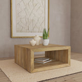 Benton Solid Mango Wood Coffee, End & Console Tables - Rustic Open-Shelf Design in Natural – view 2