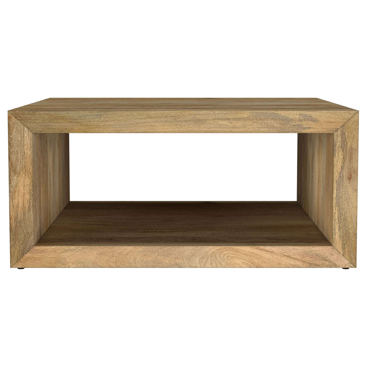 Benton Solid Mango Wood Coffee, End & Console Tables - Rustic Open-Shelf Design in Natural – view 17