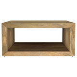 Benton Solid Mango Wood Coffee, End & Console Tables - Rustic Open-Shelf Design in Natural – view 17