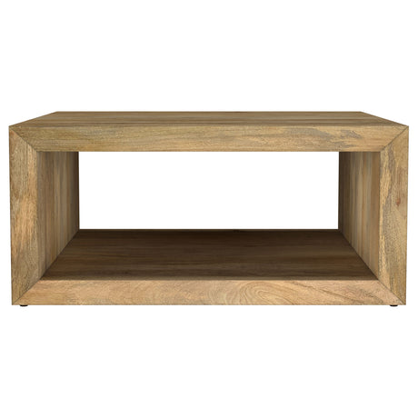 Benton Solid Mango Wood Coffee, End & Console Tables - Rustic Open-Shelf Design in Natural – view 17