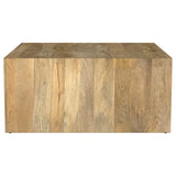 Benton Solid Mango Wood Coffee, End & Console Tables - Rustic Open-Shelf Design in Natural – view 19