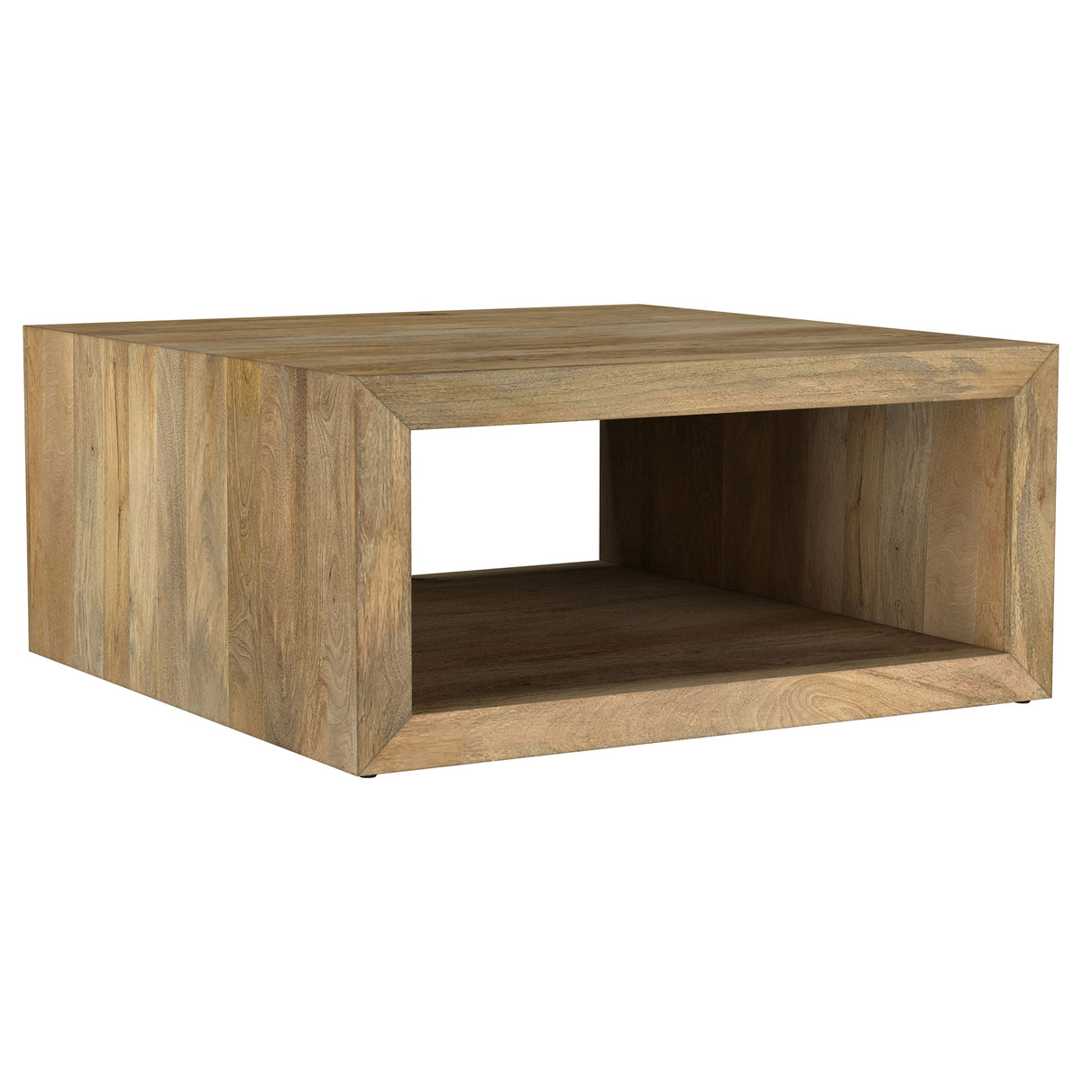 Benton Solid Mango Wood Coffee, End & Console Tables - Rustic Open-Shelf Design in Natural – view 20