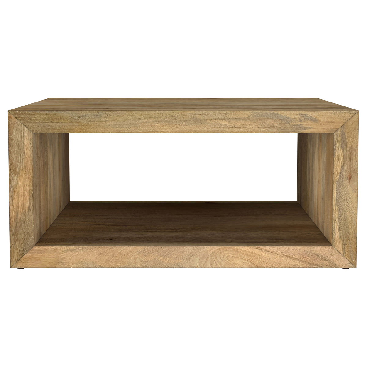 Benton Solid Mango Wood Coffee, End & Console Tables - Rustic Open-Shelf Design in Natural