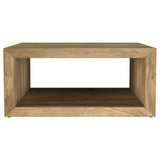 Benton Solid Mango Wood Coffee, End & Console Tables - Rustic Open-Shelf Design in Natural