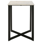 Tobin Square Marble Top Coffee Table & End Table Sets - White Marble on Black Crisscross Metal Base – view 13