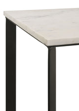 Tobin Square Marble Top Coffee Table & End Table Sets - White Marble on Black Crisscross Metal Base – view 15