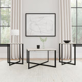 Tobin Square Marble Top Coffee Table & End Table Sets - 3pcs- Coffee Table + 2 End Tables