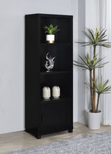 Jupiter 79" TV Stand & Entertainment Center with Media Towers - Glass Doors in Black - lifestyle