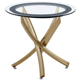 Brooke Round Glass Top Coffee & End Table Sets - End Table