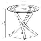 Brooke Round Glass Top Coffee & End Table Sets - Curved Rose Brass Metal Base with Black Frame – view 19