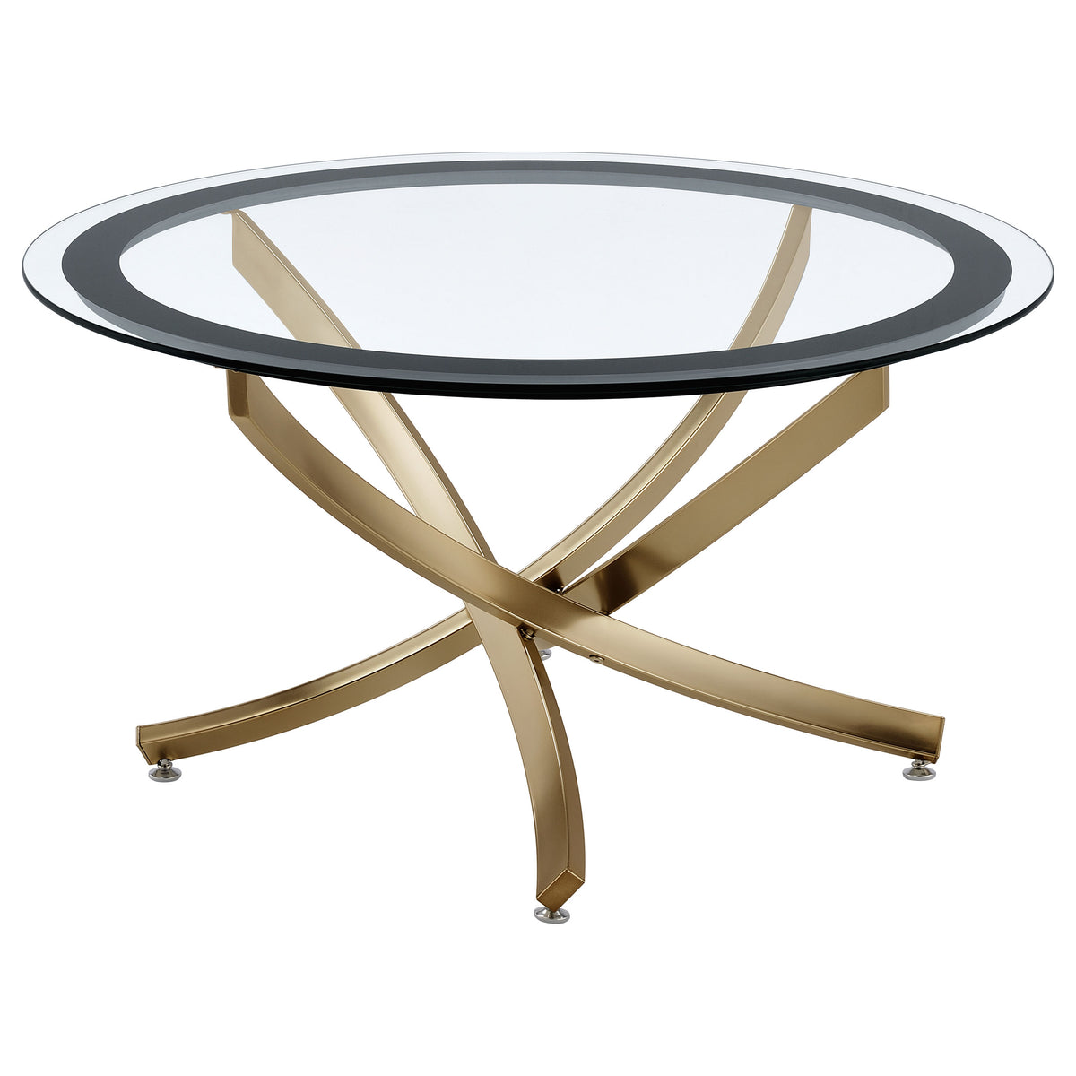 Brooke Round Glass Top Coffee & End Table Sets - Coffee Table