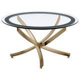 Brooke Round Glass Top Coffee & End Table Sets - Coffee Table