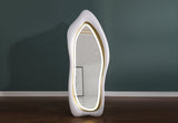 Modern Raven wall mirror set with flowing sculptural frame and integrated LED lighting