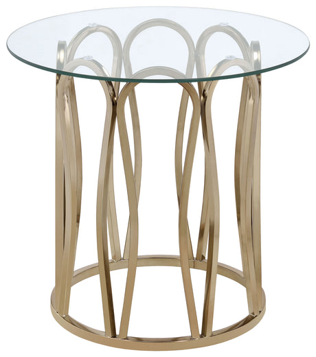 Monett Round Glass Top Coffee Table & End Table Sets - End Table Only