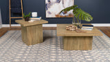 Devar Square Block-Base Coffee Table & End Table Sets - 2pcs- Coffee Table + End Table