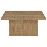 Devar Square Block-Base Coffee Table & End Table Sets - Rustic Natural Mango Wood Grain – view 6