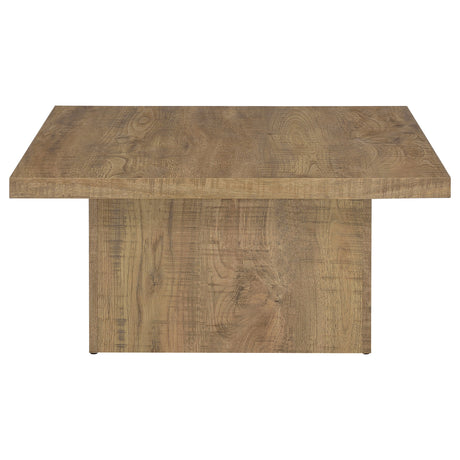 Devar Square Block-Base Coffee Table & End Table Sets - Rustic Natural Mango Wood Grain – view 7