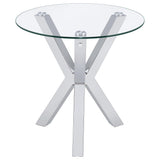 Kenzie Round Glass Top Coffee & End Tables - Contemporary Chrome Steel Frame – view 13