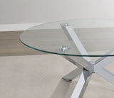 Kenzie Round Glass Top Coffee & End Tables - Contemporary Chrome Steel Frame – view 14