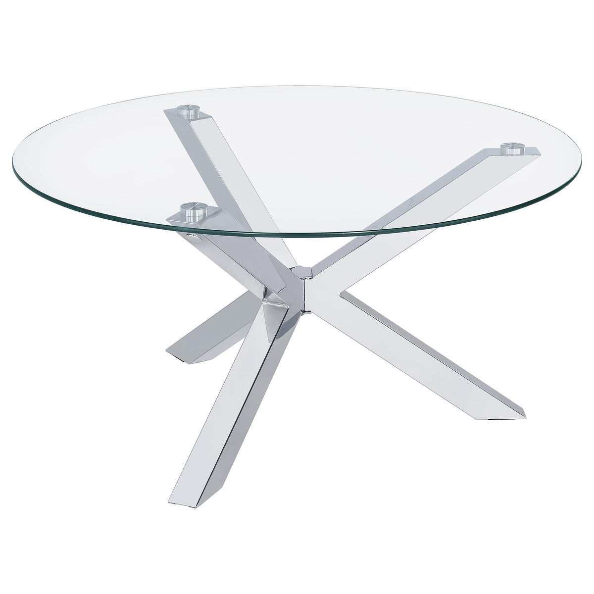 Kenzie Round Glass Top Coffee & End Tables - Coffee Table