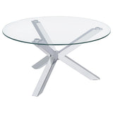 Kenzie Round Glass Top Coffee & End Tables - Coffee Table