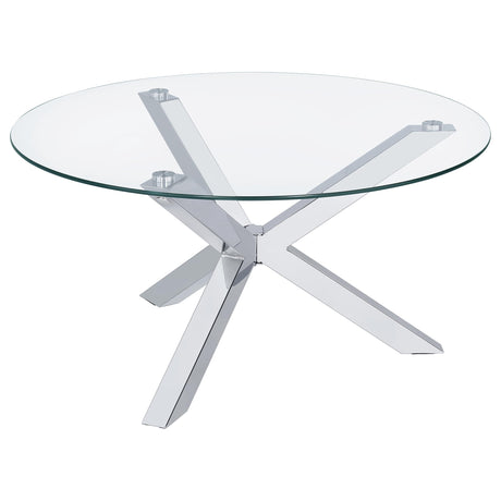 Kenzie Round Glass Top Coffee & End Tables - Coffee Table