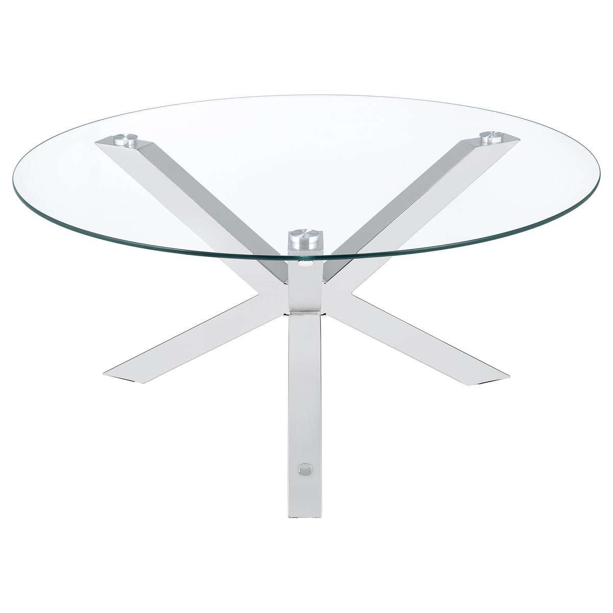 Kenzie Round Glass Top Coffee & End Tables - Contemporary Chrome Steel Frame – view 8