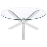 Kenzie Round Glass Top Coffee & End Tables - Contemporary Chrome Steel Frame – view 8
