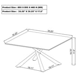 Carvell Square Sintered Stone Coffee Table & End Table Sets - Mirage White Top on Black Nickel Asterisk Base – view 13