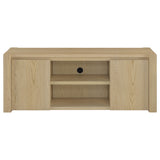 Laurelton 60" TV Stand & Entertainment Center with Media Towers - Open Shelving & Cord Access in Light Oak – view 7