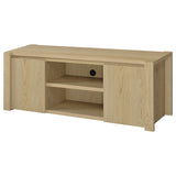 Laurelton 60" TV Stand & Entertainment Center with Media Towers - Open Shelving & Cord Access in Light Oak – view 8