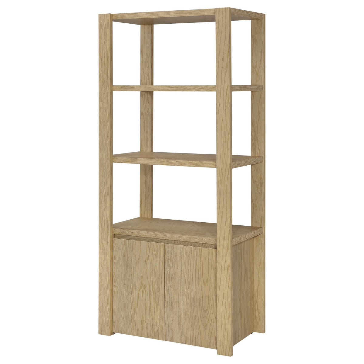 Laurelton 60" TV Stand & Entertainment Center with Media Towers - Open Shelving & Cord Access in Light Oak – view 15