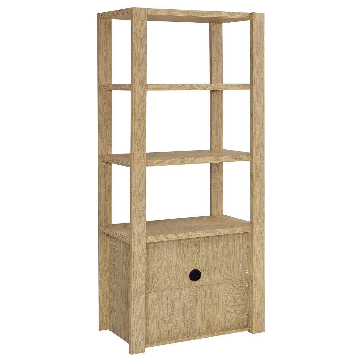 Laurelton 60" TV Stand & Entertainment Center with Media Towers - Open Shelving & Cord Access in Light Oak – view 17