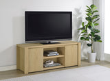 Laurelton 60" TV Stand & Entertainment Center with Media Towers - Open Shelving & Cord Access in Light Oak - lifestyle