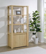 Laurelton 60" TV Stand & Entertainment Center with Media Towers - Open Shelving & Cord Access in Light Oak - lifestyle