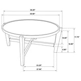 Cota Round Solid Wood Coffee & End Table Sets - Recessed Tops & Intersecting Legs in Dark Brown – view 10