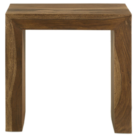 Odilia Solid Sheesham Coffee Table, End Table & Console - U-Shaped Rustic Modern Design in Auburn – view 14
