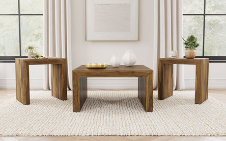 Odilia Solid Sheesham Coffee Table, End Table & Console - 3pcs- Coffee Table + 2 End Tables