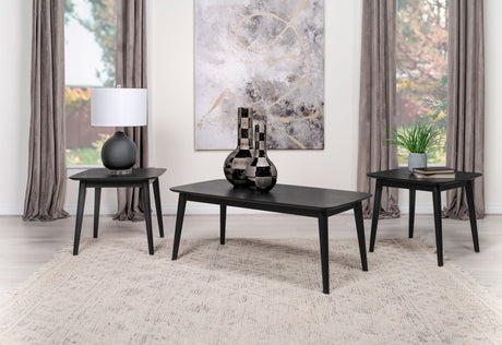 Radley 3-Piece Coffee Table Set - Mid-Century Black Ash with Angled Legs – view 1